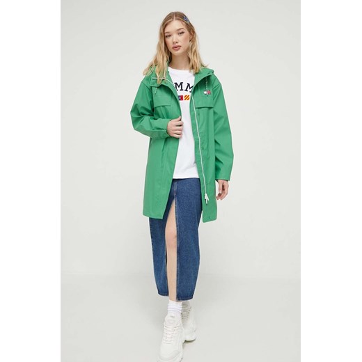 Tommy Jeans kurtka przeciwdeszczowa damska kolor zielony przejściowa Tommy Jeans S ANSWEAR.com