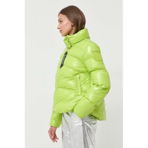 Pinko kurtka damska kolor zielony zimowa 101598.A11K ze sklepu ANSWEAR.com w kategorii Kurtki damskie - zdjęcie 163366508