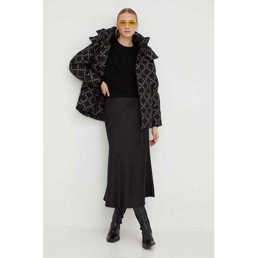 Karl Lagerfeld kurtka puchowa damska kolor czarny zimowa ze sklepu ANSWEAR.com w kategorii Kurtki damskie - zdjęcie 163372259