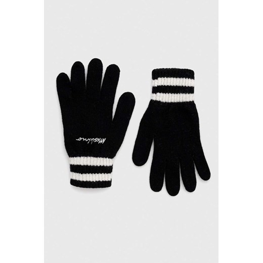 Moschino rękawiczki wełniane kolor czarny ze sklepu ANSWEAR.com w kategorii Rękawiczki damskie - zdjęcie 163375675