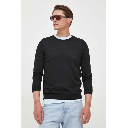 BOSS sweter wełniany kolor czarny 50468239 ze sklepu ANSWEAR.com w kategorii Swetry męskie - zdjęcie 163377689