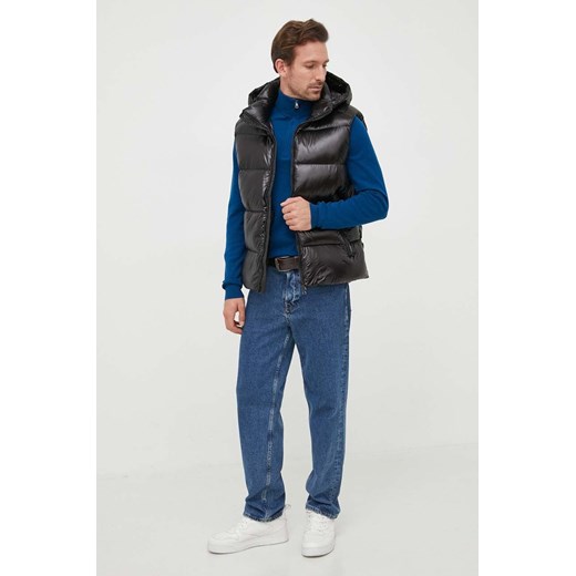 Tommy Hilfiger sweter z domieszką kaszmiru kolor niebieski lekki z półgolfem Tommy Hilfiger L ANSWEAR.com