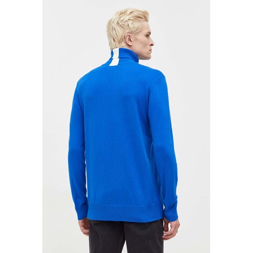 Karl Lagerfeld Jeans sweter z domieszką wełny męski kolor niebieski lekki z Karl Lagerfeld Jeans L ANSWEAR.com