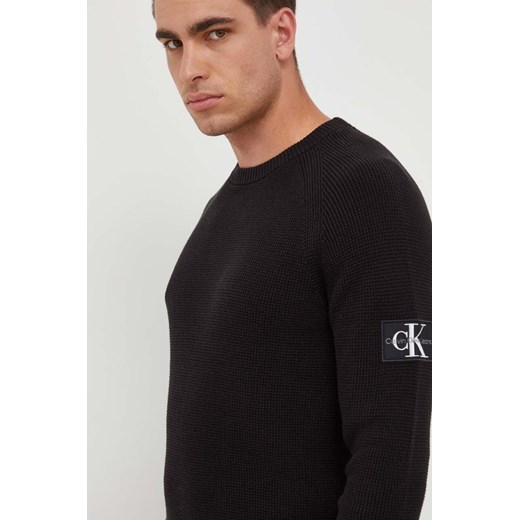 Calvin Klein Jeans sweter bawełniany kolor czarny lekki ze sklepu ANSWEAR.com w kategorii Swetry męskie - zdjęcie 163379579
