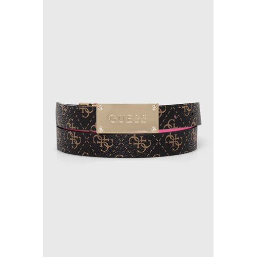 Guess pasek dwustronny damski kolor brązowy Guess S ANSWEAR.com