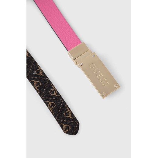 Guess pasek dwustronny damski kolor brązowy Guess S ANSWEAR.com