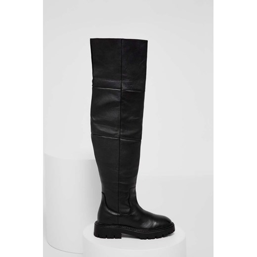 Answear Lab kozaki skórzane X kolekcja limitowana NO SHAME damskie kolor czarny Answear Lab 36 ANSWEAR.com
