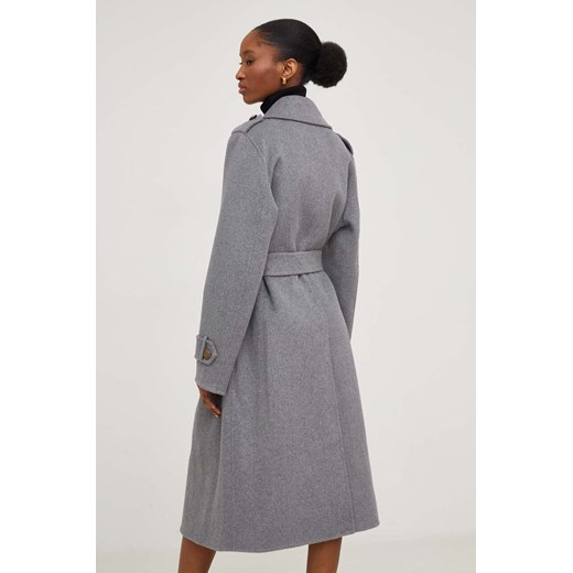 Answear Lab płaszcz wełniany kolor szary przejściowy Answear Lab L ANSWEAR.com