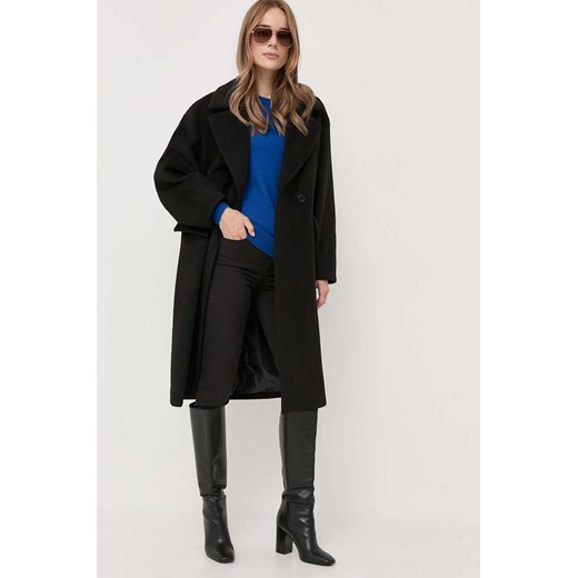 Silvian Heach płaszcz damski kolor czarny przejściowy oversize ze sklepu ANSWEAR.com w kategorii Płaszcze damskie - zdjęcie 163418649