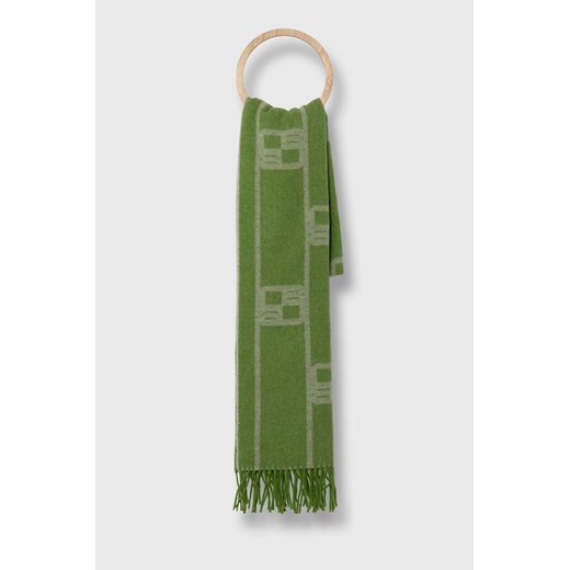 Beatrice B szalik wełniany kolor zielony wzorzysty ze sklepu ANSWEAR.com w kategorii Szaliki i chusty damskie - zdjęcie 163422907