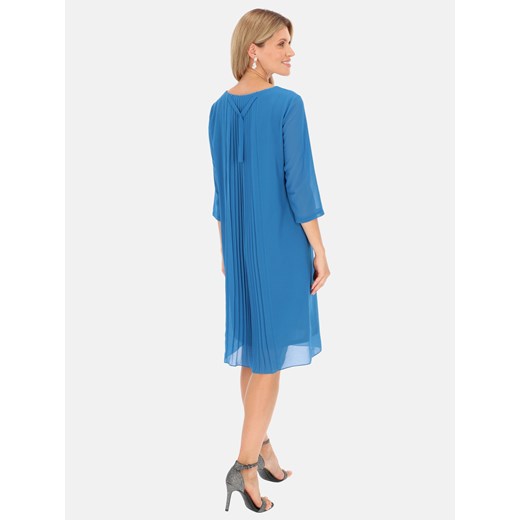 Sukienka Potis & Verso niebieska prosta elegancka 