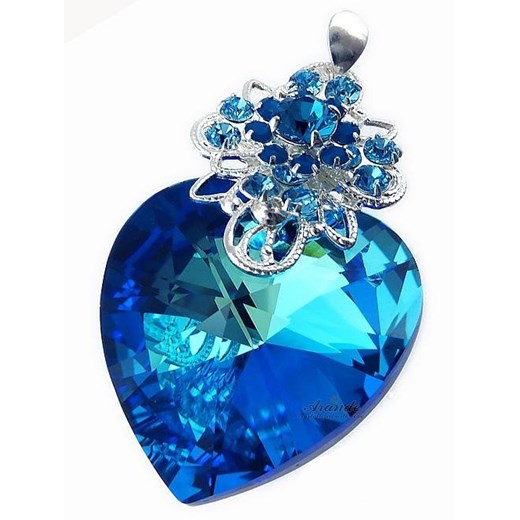 Kryształy SPECIAL Wisiorek Ocean Heart Blue SREBRO One Size 111ara111nde