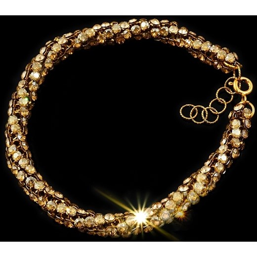 Unikat Bransoletka Kryształy Crystals Golden Crystallized złote srebro One Size 111ara111nde