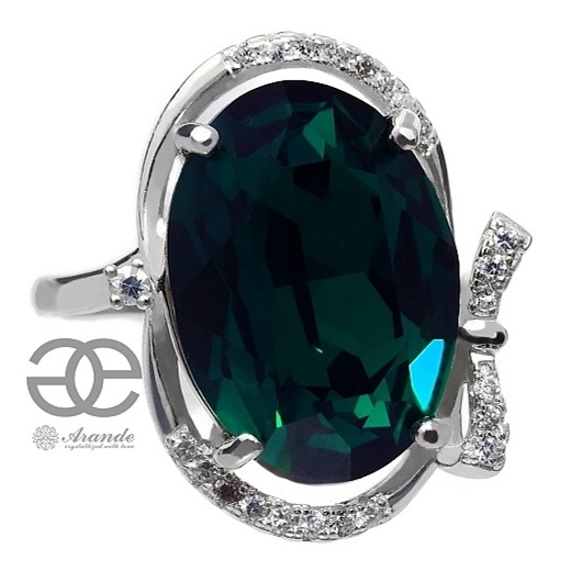 Kryształy zielony pierścionek EMERALD SREBRO One Size 111ara111nde