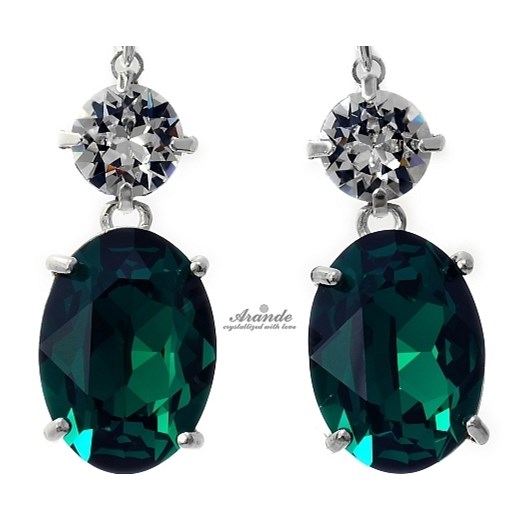 Kryształy KOLCZYKI EMERALD CRYSTAL SREBRO One Size 111ara111nde