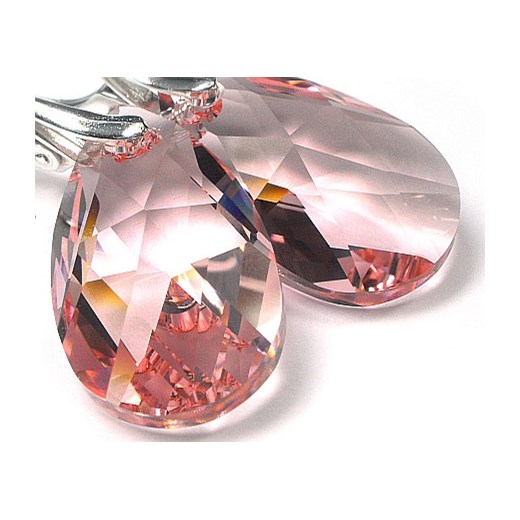 Kryształy kolczyki LIGHT ROSE 22 CERTYFIKAT SREBRO One Size 111ara111nde
