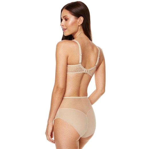 Koronkowy biustonosz miękki soft plus size beżowy Gabi B2 v2, Kolor beżowy, Rozmiar 75F, Gorteks ze sklepu Intymna w kategorii Biustonosze - zdjęcie 163441846