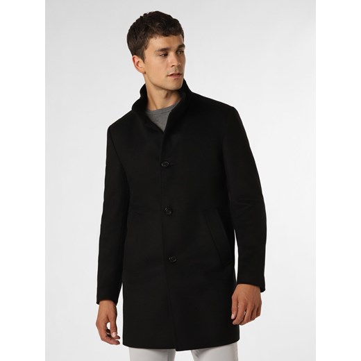 JOOP! Płaszcz z dodatkiem kaszmiru Mężczyźni Wełna czarny jednolity ze sklepu vangraaf w kategorii Płaszcze męskie - zdjęcie 163444337