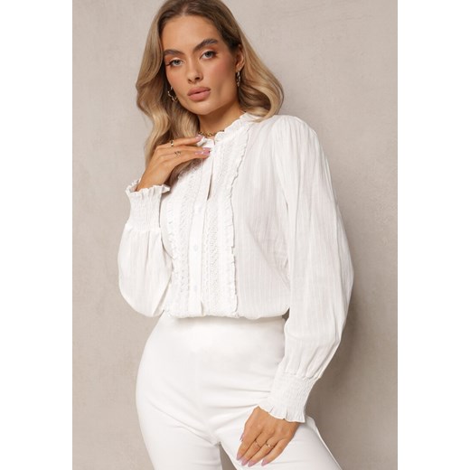 Biała Bawełniana Koszula z Koronką Raymonilla ze sklepu Renee odzież w kategorii Koszule damskie - zdjęcie 163446518