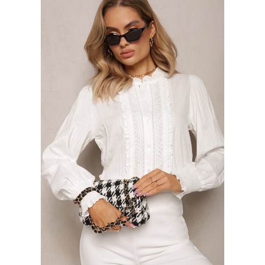 Biała Bawełniana Koszula z Koronką Raymonilla ze sklepu Renee odzież w kategorii Koszule damskie - zdjęcie 163446519