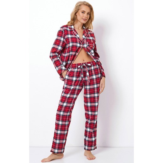 Bawełniana piżama damska w kratkę Marissa Long, Kolor czerwony, Rozmiar L, Aruelle ze sklepu Intymna w kategorii Piżamy damskie - zdjęcie 163447649