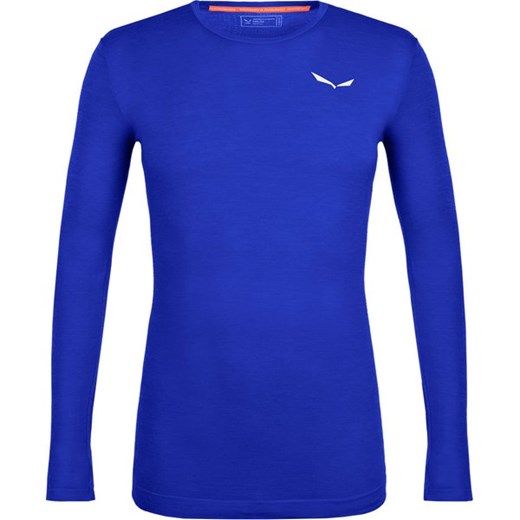 T-shirt męski niebieski SALEWA w sportowym stylu z długimi rękawami 