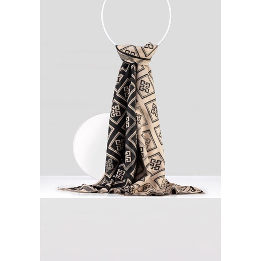 Szaro-biały szal z wzorem ze sklepu Molton w kategorii Szaliki i chusty damskie - zdjęcie 163450377