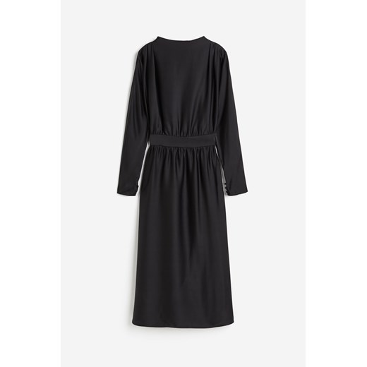 H & M - Dopasowana sukienka satynowa - Czarny H & M L H&M