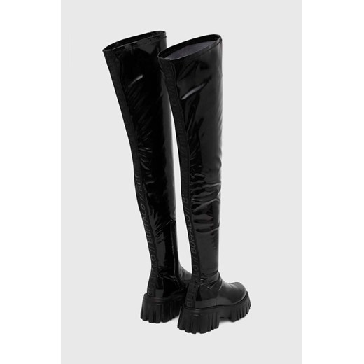 Buffalo kozaki Lion Overknee damskie kolor czarny na platformie 1220020 Buffalo 37 ANSWEAR.com