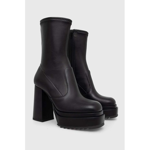 Buffalo botki May W Sock damskie kolor czarny na słupku 1220030 Buffalo 36 ANSWEAR.com