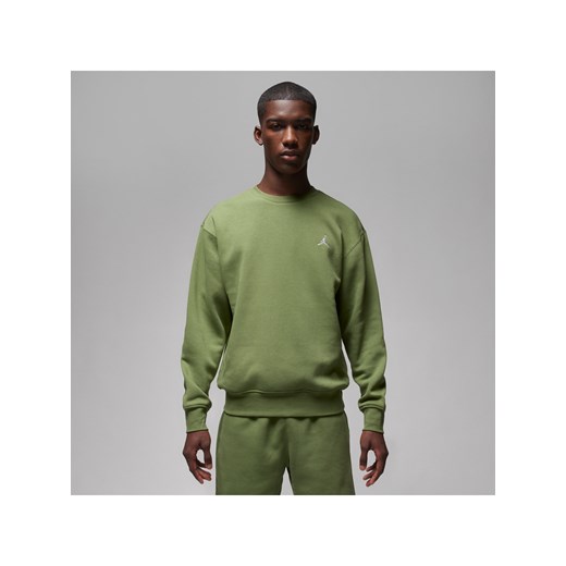Męska bluza dresowa z półokrągłym dekoltem Jordan Brooklyn Fleece - Zieleń ze sklepu Nike poland w kategorii Bluzy męskie - zdjęcie 163460037