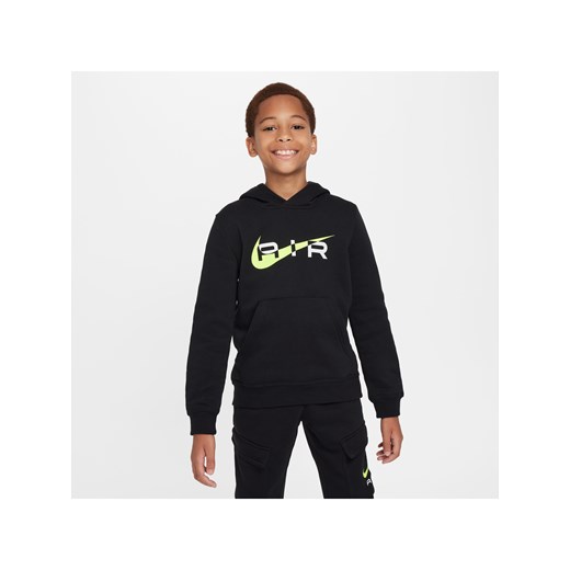 Dzianinowa bluza z kapturem dla dużych dzieci Nike Air - Czerń Nike M Nike poland