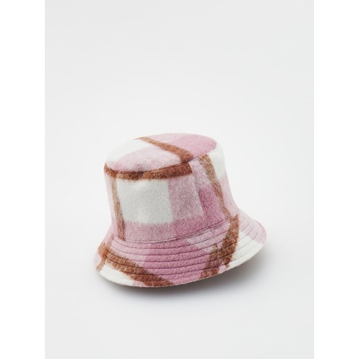 Reserved - Bucket hat w kratkę - różowy Reserved 9-13 lat Reserved