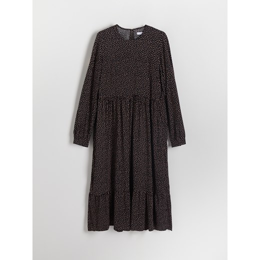 Reserved sukienka z okrągłym dekoltem w abstrakcyjne wzory