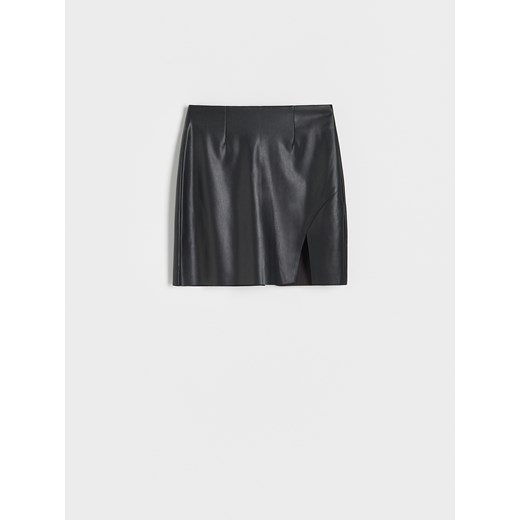 Reserved - Spódnica mini z imitacji skóry - czarny Reserved XS Reserved