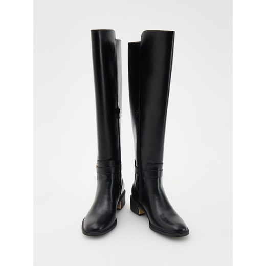 Reserved - Kozaki z wysoką cholewką - czarny Reserved 39 Reserved