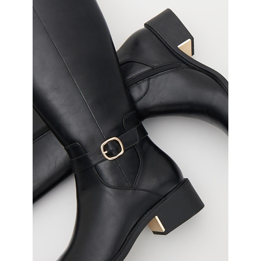 Reserved - Kozaki z wysoką cholewką - czarny Reserved 40 Reserved