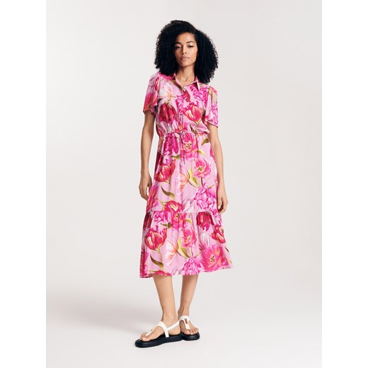 Reserved - Sukienka z wiskozy - fioletowy Reserved M wyprzedaż Reserved