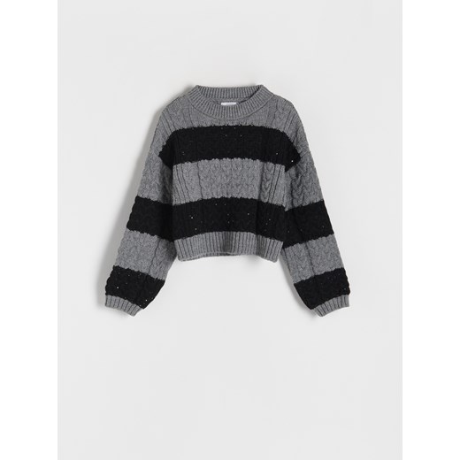 Reserved - Sweter w warkoczowy splot - wielobarwny Reserved L Reserved