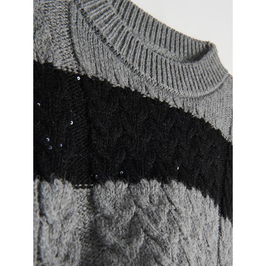 Reserved - Sweter w warkoczowy splot - wielobarwny Reserved M Reserved