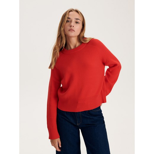 Reserved - Gładki sweter - czerwony Reserved L Reserved