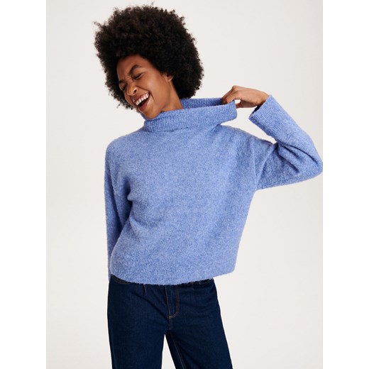 Reserved - Sweter z golfem - jasnoniebieski Reserved L Reserved