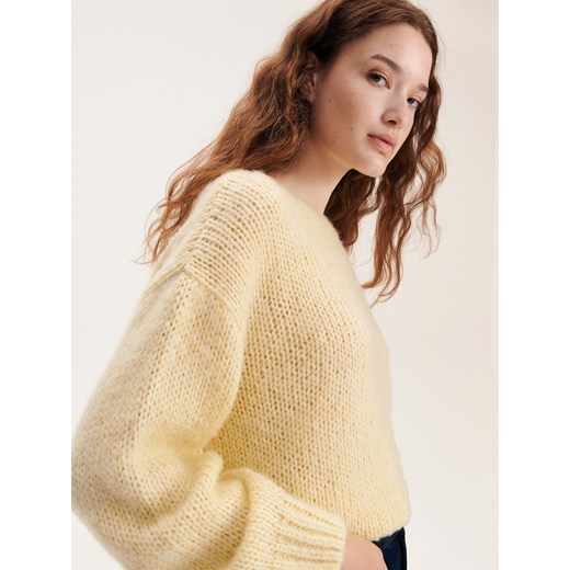 Reserved - Sweter z domieszką wełny - jasnożółty Reserved S Reserved