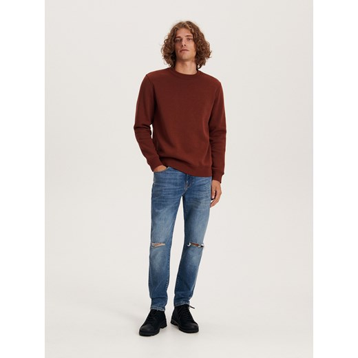 Reserved - Jeansy slim fit z dziurami - niebieski Reserved 31 Reserved