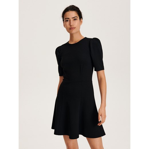 Reserved - Sukienka z bufiastymi rękawami - czarny ze sklepu Reserved w kategorii Sukienki - zdjęcie 163481555