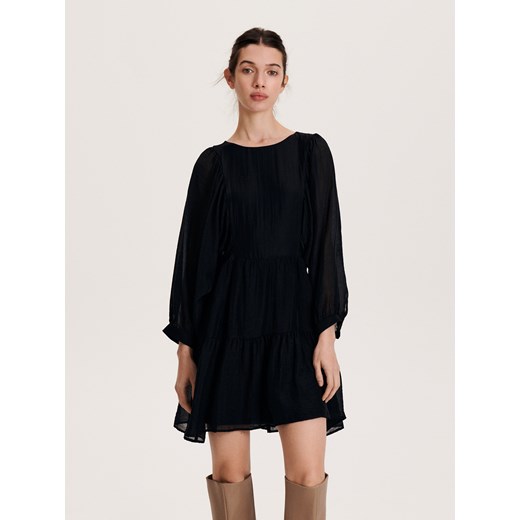 Reserved - Sukienka mini z lyocellu - czarny ze sklepu Reserved w kategorii Sukienki - zdjęcie 163482877