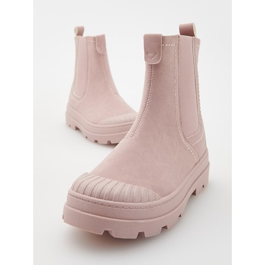 Buty zimowe dziecięce Reserved różowe bez zapięcia 