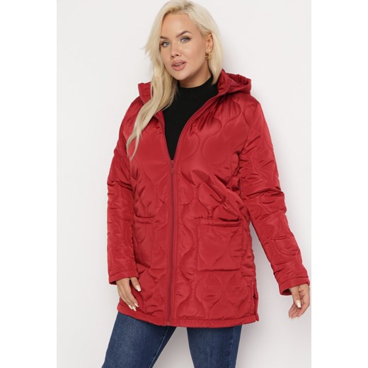 Kurtka damska Born2be czerwona z kapturem krótka 