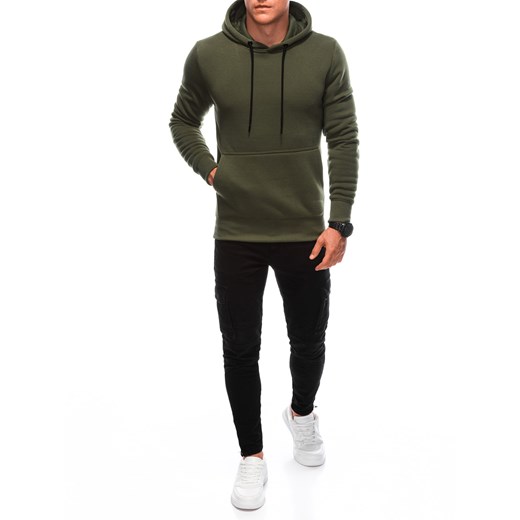Bluza męska z kapturem EM-SSNZ-22FW-018 V2 - oliwkowa Edoti L Edoti