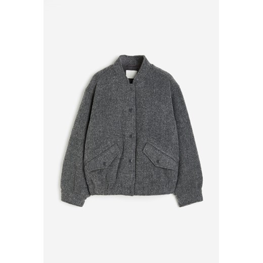H & M - Kurtka bomberka z domieszką wełny - Szary H & M XL H&M